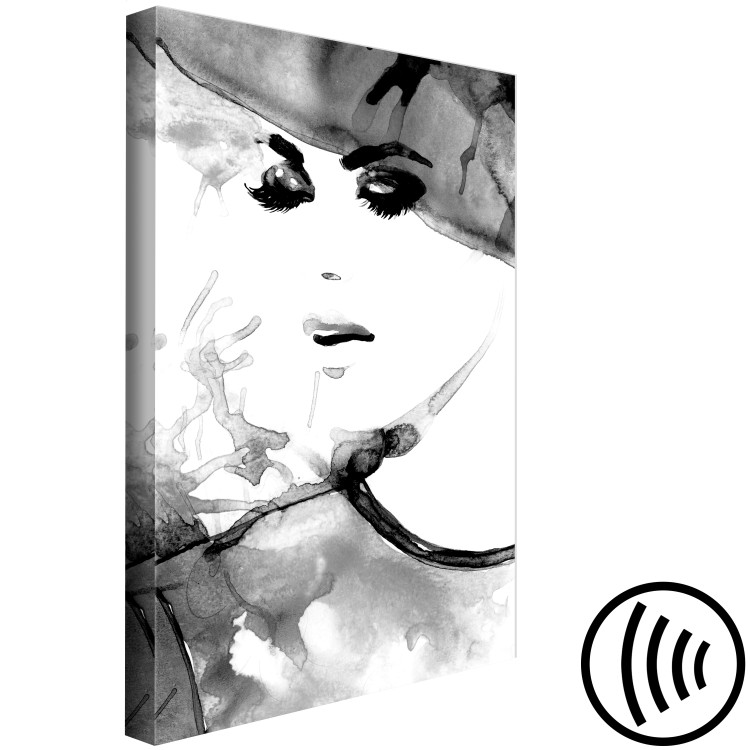 Canvas Print Stylish Woman (1-part) - Portrait Outline in Black and White 123405 additionalImage 6