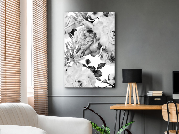 Canvas Art Print Elegant flower buds - elegant graphic with a floral motif 123805 additionalImage 3