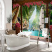 Wall Mural Tropical view - landscape with turquoise water surrounded by palm trees and flowers 129105 additionalThumb 8