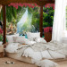 Wall Mural Tropical view - landscape with turquoise water surrounded by palm trees and flowers 129105 additionalThumb 2