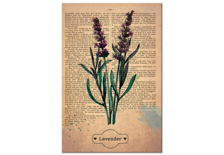 Canvas Print Lavender Memory (1-part) vertical - lavender in vintage style 129405