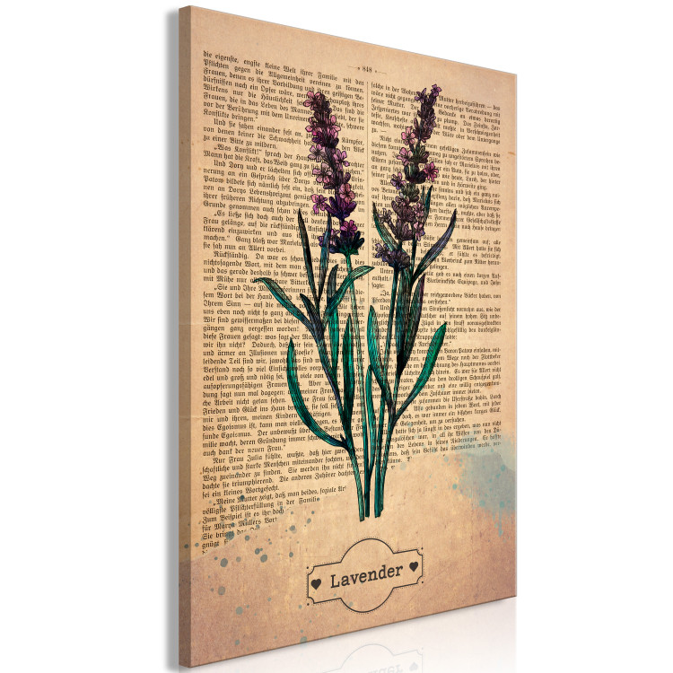 Canvas Print Lavender Memory (1-part) vertical - lavender in vintage style 129405 additionalImage 2