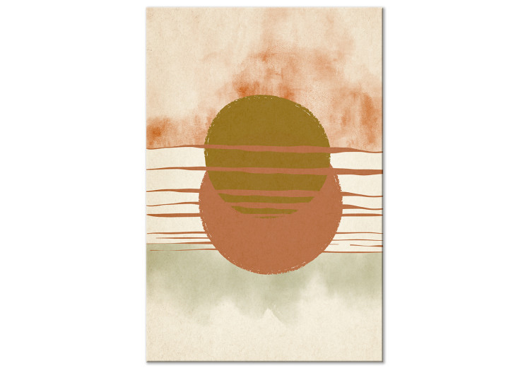 Canvas Art Print Abstract sunset - japandi style artwork with circles 131605