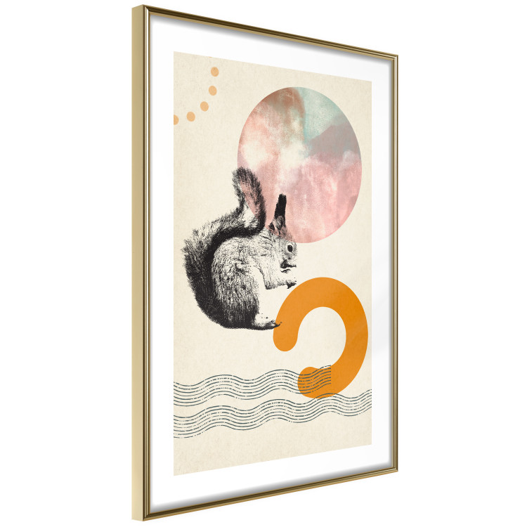 Poster Little Fox - animal among colorful abstract figures 131805 additionalImage 9