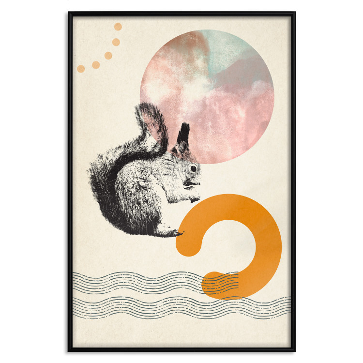 Poster Little Fox - animal among colorful abstract figures 131805 additionalImage 18