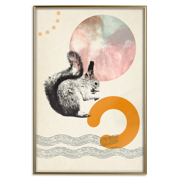 Poster Little Fox - animal among colorful abstract figures 131805 additionalImage 21