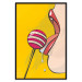 Poster Sweet Lollipop - abstract woman licking a lollipop on a light yellow background 132205 additionalThumb 16