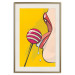 Poster Sweet Lollipop - abstract woman licking a lollipop on a light yellow background 132205 additionalThumb 20