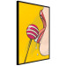 Poster Sweet Lollipop - abstract woman licking a lollipop on a light yellow background 132205 additionalThumb 11