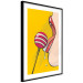 Poster Sweet Lollipop - abstract woman licking a lollipop on a light yellow background 132205 additionalThumb 8