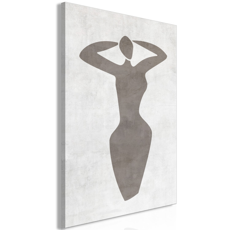 Canvas Woman with arms raised - black and white artwork in boho style 134205 additionalImage 2