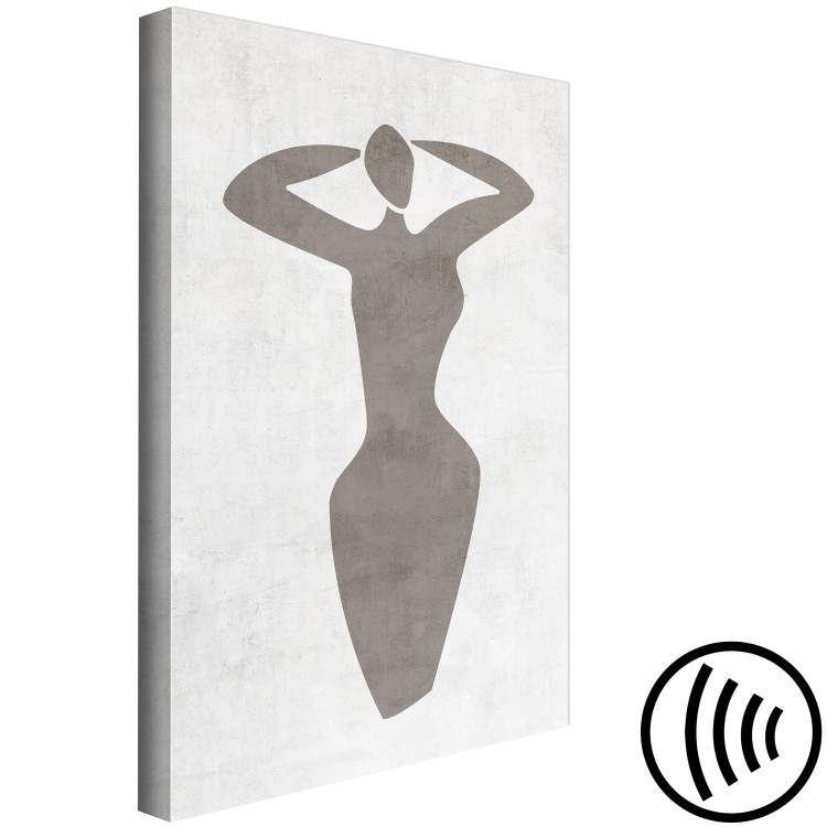 Canvas Woman with arms raised - black and white artwork in boho style 134205 additionalImage 6