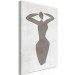 Canvas Woman with arms raised - black and white artwork in boho style 134205 additionalThumb 2