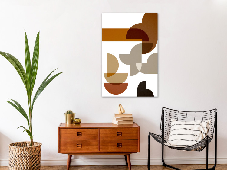 Canvas Shapes on the sand - geometric abstraction in earth colors 134705 additionalImage 3