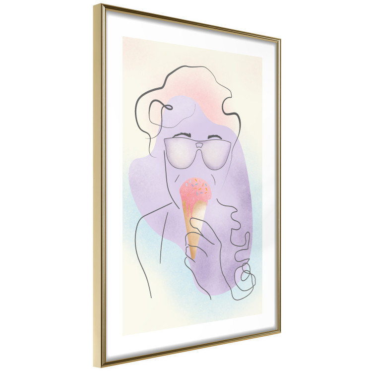 Poster Raspberry Ice Cream - abstract line art of a person in pastel colors 135005 additionalImage 7