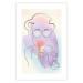 Poster Raspberry Ice Cream - abstract line art of a person in pastel colors 135005 additionalThumb 19