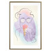 Poster Raspberry Ice Cream - abstract line art of a person in pastel colors 135005 additionalThumb 14