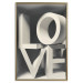 Wall Poster Love in Grays - white texts with imitation of 3D effect on a light background 135505 additionalThumb 3