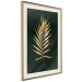Poster Graceful Leaf - golden plant composition on a dark green background 135605 additionalThumb 5