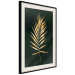 Poster Graceful Leaf - golden plant composition on a dark green background 135605 additionalThumb 6
