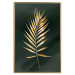 Poster Graceful Leaf - golden plant composition on a dark green background 135605 additionalThumb 18