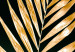 Poster Graceful Leaf - golden plant composition on a dark green background 135605 additionalThumb 12