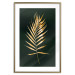 Poster Graceful Leaf - golden plant composition on a dark green background 135605 additionalThumb 17