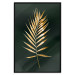 Poster Graceful Leaf - golden plant composition on a dark green background 135605 additionalThumb 15