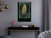 Poster Graceful Leaf - golden plant composition on a dark green background 135605 additionalThumb 3