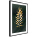 Poster Graceful Leaf - golden plant composition on a dark green background 135605 additionalThumb 5