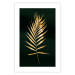 Poster Graceful Leaf - golden plant composition on a dark green background 135605 additionalThumb 21