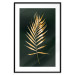 Poster Graceful Leaf - golden plant composition on a dark green background 135605 additionalThumb 12