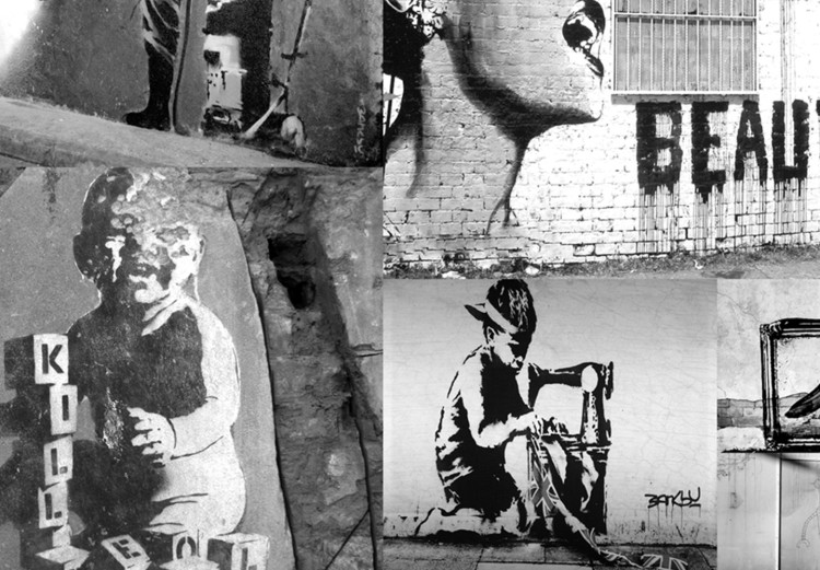 Large canvas print Banksy: Graffiti Collage II [Large Format] 136505 additionalImage 5