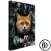 Canvas Art Print Fox in Flowers (1-piece) Vertical - forest animal amidst leaves 138605 additionalThumb 6
