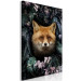Canvas Art Print Fox in Flowers (1-piece) Vertical - forest animal amidst leaves 138605 additionalThumb 2