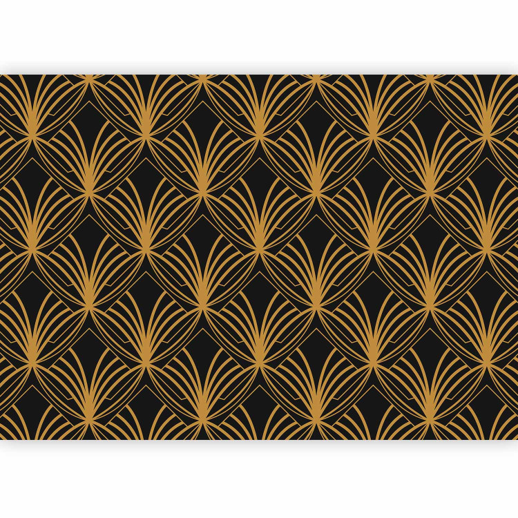 Wall Mural Art deco time - regular abstraction with gold patterns on black background 143205 additionalImage 5