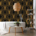Wall Mural Art deco time - regular abstraction with gold patterns on black background 143205 additionalThumb 8