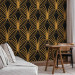 Wall Mural Art deco time - regular abstraction with gold patterns on black background 143205 additionalThumb 4