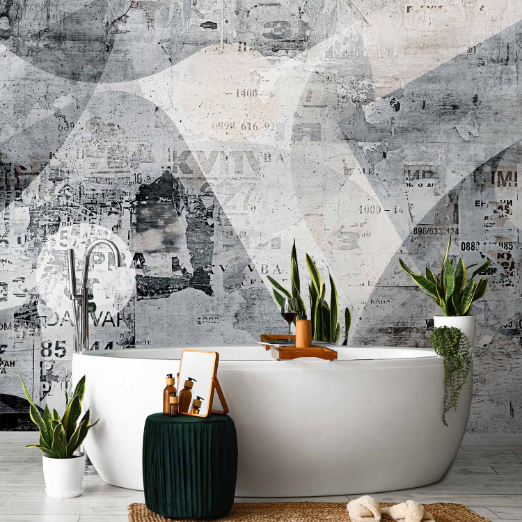 Wall Mural Grey abstract - motif with text on a background with concrete texture 143405 additionalImage 8