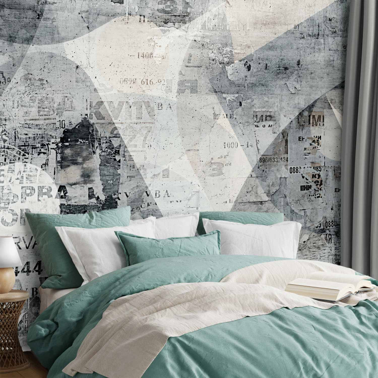 Wall Mural Grey abstract - motif with text on a background with concrete texture 143405 additionalImage 2