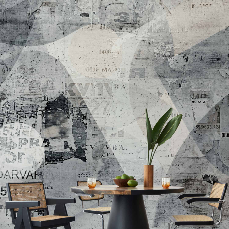 Wall Mural Grey abstract - motif with text on a background with concrete texture 143405 additionalImage 6