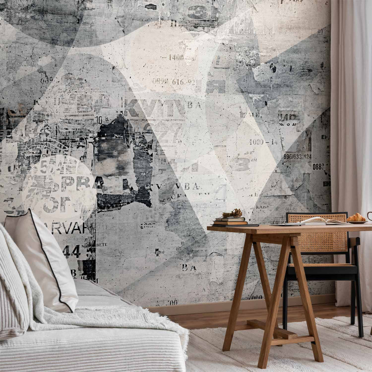 Wall Mural Grey abstract - motif with text on a background with concrete texture 143405 additionalImage 4