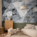Wall Mural Grey abstract - motif with text on a background with concrete texture 143405