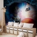 Wall Mural Children's landscape - space motif with a view of the planets from a ship's window 143505 additionalThumb 4