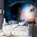 Wall Mural Children's landscape - space motif with a view of the planets from a ship's window 143505 additionalThumb 2