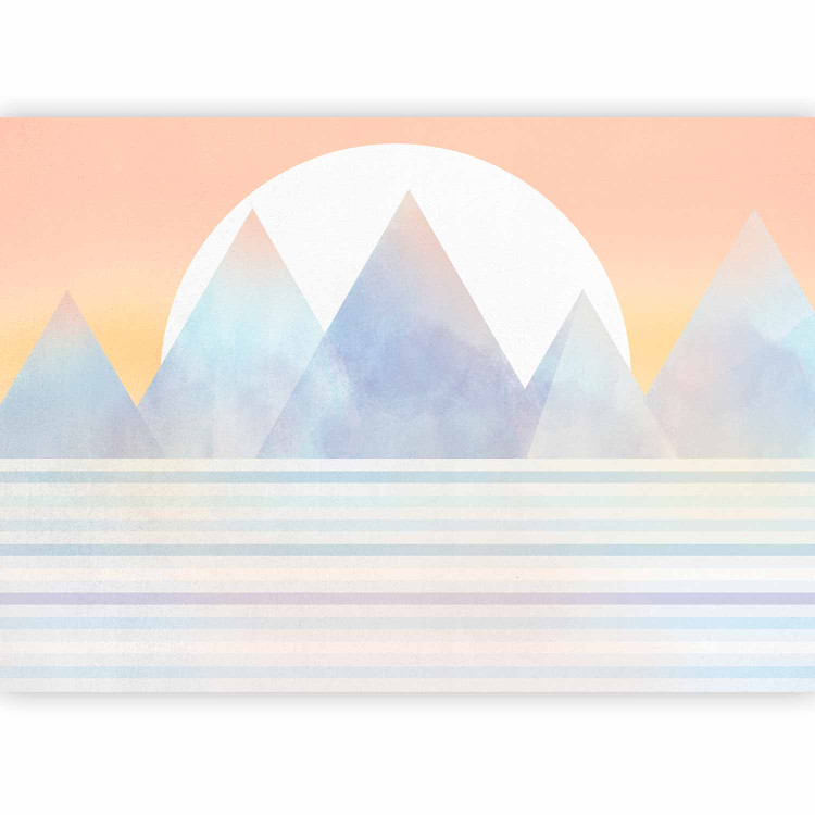 Wall Mural Mountain landscape - abstract with mountains and a lake on a sunset background 143805 additionalImage 5