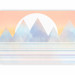 Wall Mural Mountain landscape - abstract with mountains and a lake on a sunset background 143805 additionalThumb 5