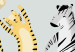 Wall Mural Dancing animals - monkey, hare, tiger, bear and zebra on grey background 144605 additionalThumb 7