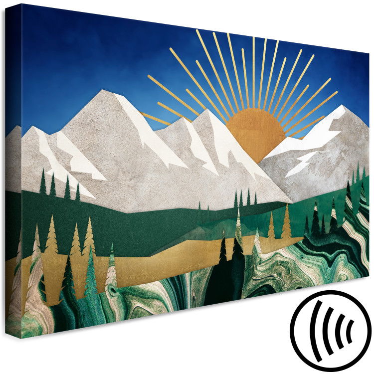 Canvas Print Awakening - Artwork With Sunrise Against the Backdrop of High Mountains 145505 additionalImage 6