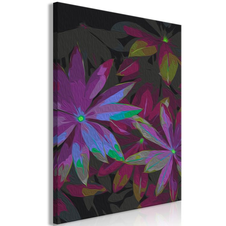 Paint by number Tropical Charm - Pointed Leaves in Green, Purple and Burgundy Colors 146205 additionalImage 6